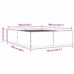 vidaXL Bed Frame Bedroom Bed Base Bedstead White 120x200 cm Engineered Wood - sonoma oak, 160 x 200 cm/ 45 cm - Additional view 9