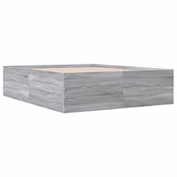 vidaXL Bed Frame Home Bed Base Bedstead Brown Oak 140x190 cm Engineered Wood - grey sonoma, 160 x 200 cm/ 45 cm - Additional view 3