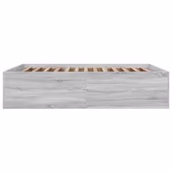vidaXL Bed Frame Home Bed Base Bedstead Brown Oak 140x190 cm Engineered Wood - grey sonoma, 160 x 200 cm/ 45 cm - Additional view 4