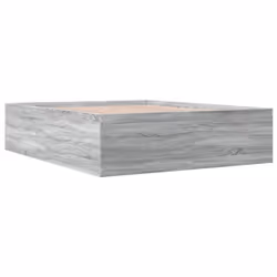 vidaXL Bed Frame Home Bed Base Bedstead Brown Oak 140x190 cm Engineered Wood - grey sonoma, 160 x 200 cm/ 45 cm - Additional view 5