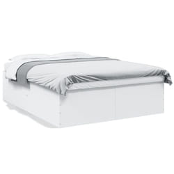 vidaXL Bed Frame Bedroom Bed Base Bedstead White 120x200 cm Engineered Wood - white, 150 x 200 cm/ 45 cm