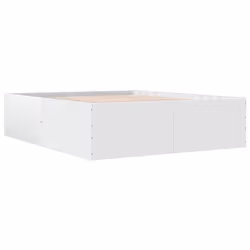 vidaXL Bed Frame Bedroom Bed Base Bedstead White 120x200 cm Engineered Wood - white, 150 x 200 cm/ 45 cm - Additional view 5
