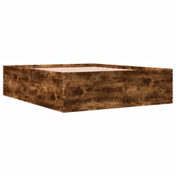 vidaXL Bed Frame Bedroom Bed Base Bedstead White 120x200 cm Engineered Wood - smoked oak, 150 x 200 cm/ 45 cm - Additional view 2