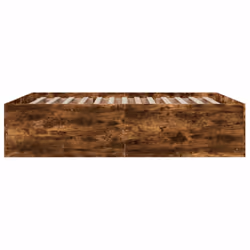 vidaXL Bed Frame Bedroom Bed Base Bedstead White 120x200 cm Engineered Wood - smoked oak, 150 x 200 cm/ 45 cm - Additional view 4