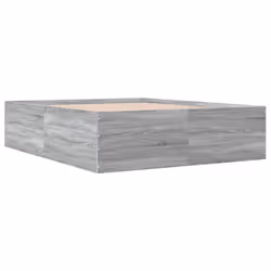 vidaXL Bed Frame Bedroom Bed Base Bedstead White 120x200 cm Engineered Wood - grey sonoma, 150 x 200 cm/ 45 cm - Additional view 2