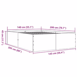 vidaXL Bed Frame Bedroom Bed Base Bedstead White 120x200 cm Engineered Wood - white, 140 x 200 cm/ 45 cm - Additional view 9
