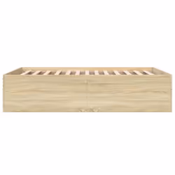 vidaXL Bed Frame Home Bed Base Bedstead Brown Oak 140x190 cm Engineered Wood - sonoma oak, 140 x 200 cm/ 45 cm - Additional view 4