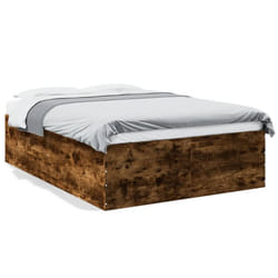 vidaXL Bed Frame Home Bed Base Bedstead Brown Oak 140x190 cm Engineered Wood - smoked oak, 140 x 200 cm/ 45 cm
