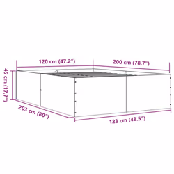 vidaXL Bed Frame Bedroom Bed Base Bedstead White 120x200 cm Engineered Wood - white, 120 x 200 cm/ 45 cm - Additional view 9