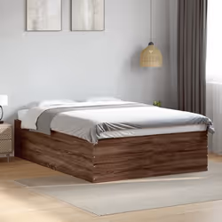 vidaXL Bed Frame Bedroom Bed Base Bedstead White 120x200 cm Engineered Wood - brown oak, 120 x 200 cm/ 45 cm - Additional view 2