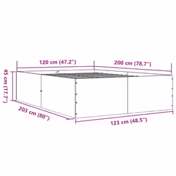 vidaXL Bed Frame Bedroom Bed Base Bedstead White 120x200 cm Engineered Wood - brown oak, 120 x 200 cm/ 45 cm - Additional view 9