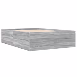 vidaXL Bed Frame Home Bed Base Bedstead Brown Oak 140x190 cm Engineered Wood - grey sonoma, 140 x 190 cm/ 45 cm - Additional view 2