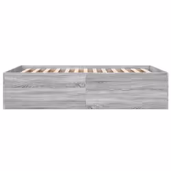 vidaXL Bed Frame Home Bed Base Bedstead Brown Oak 140x190 cm Engineered Wood - grey sonoma, 140 x 190 cm/ 45 cm - Additional view 4