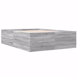 vidaXL Bed Frame Home Bed Base Bedstead Brown Oak 140x190 cm Engineered Wood - grey sonoma, 140 x 190 cm/ 45 cm - Additional view 5