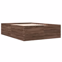 vidaXL Bed Frame Home Bed Base Bedstead Brown Oak 140x190 cm Engineered Wood - brown oak, 140 x 190 cm/ 45 cm