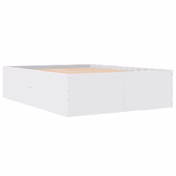vidaXL Bed Frame Home Bed Base Bedstead Brown Oak 140x190 cm Engineered Wood - white, 135 x 190 cm/ 45 cm - Additional view 2