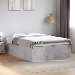 vidaXL Bed Frame Bedroom Bed Base Bedstead White 120x200 cm Engineered Wood - concrete grey, 135 x 190 cm/ 45 cm - Additional view 2