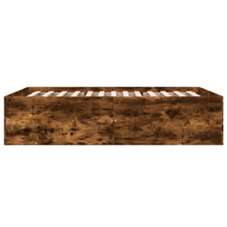 vidaXL Bed Frame Bedroom Bed Base Bedstead White 120x200 cm Engineered Wood - smoked oak, 135 x 190 cm/ 45 cm - Additional view 4