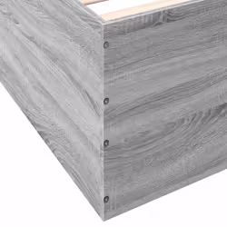 vidaXL Bed Frame Home Bed Base Bedstead Brown Oak 140x190 cm Engineered Wood - grey sonoma, 135 x 190 cm/ 45 cm - Additional view 7