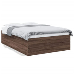 vidaXL Bed Frame Home Bed Base Bedstead Brown Oak 140x190 cm Engineered Wood - brown oak, 135 x 190 cm/ 45 cm