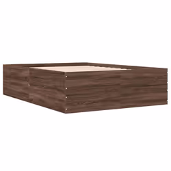 vidaXL Bed Frame Home Bed Base Bedstead Brown Oak 140x190 cm Engineered Wood - brown oak, 135 x 190 cm/ 45 cm - Additional view 5