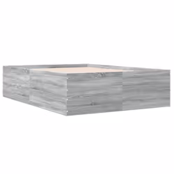 vidaXL Bed Frame Home Bed Base Bedstead Brown Oak 140x190 cm Engineered Wood - grey sonoma, 120 x 190 cm/ 45 cm - Additional view 2