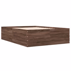 vidaXL Bed Frame Bedroom Bed Base Bedstead White 120x200 cm Engineered Wood - brown oak, 120 x 190 cm/ 45 cm - Additional view 2