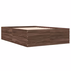 vidaXL Bed Frame Bedroom Bed Base Bedstead White 120x200 cm Engineered Wood - brown oak, 120 x 190 cm/ 45 cm - Additional view 5