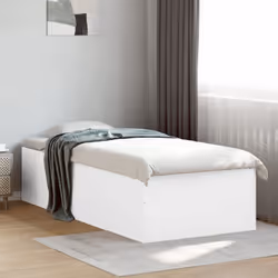 vidaXL Bed Frame Bed Base Sonoma Oak 75x190 cm Small Single Engineered Wood - white, 100 x 200 cm/ 45 cm - Additional view 2
