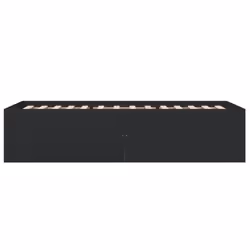 vidaXL Bed Frame Bed Base Sonoma Oak 75x190 cm Small Single Engineered Wood - black, 100 x 200 cm/ 45 cm - Additional view 4