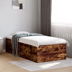 vidaXL Bed Frame Bed Base Sonoma Oak 75x190 cm Small Single Engineered Wood - smoked oak, 100 x 200 cm/ 45 cm - Additional view 2