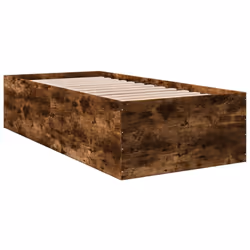 vidaXL Bed Frame Bed Base Sonoma Oak 75x190 cm Small Single Engineered Wood - smoked oak, 100 x 200 cm/ 45 cm - Additional view 5