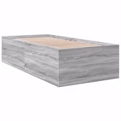 vidaXL Bed Frame Bed Base Sonoma Oak 75x190 cm Small Single Engineered Wood - grey sonoma, 100 x 200 cm/ 45 cm - Additional view 5