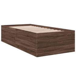 vidaXL Bed Frame Bed Base Sonoma Oak 75x190 cm Small Single Engineered Wood - brown oak, 100 x 200 cm/ 45 cm
