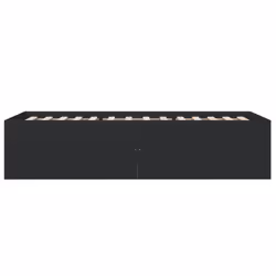 vidaXL Bed Frame Bed Base Sonoma Oak 75x190 cm Small Single Engineered Wood - black, 90 x 200 cm/ 45 cm - Additional view 4