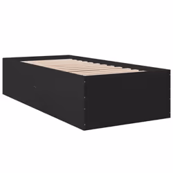 vidaXL Bed Frame Bed Base Sonoma Oak 75x190 cm Small Single Engineered Wood - black, 90 x 200 cm/ 45 cm - Additional view 5