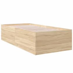 vidaXL Bed Frame Bed Base Sonoma Oak 75x190 cm Small Single Engineered Wood - sonoma oak, 90 x 200 cm/ 45 cm