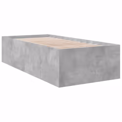 vidaXL Bed Frame Bed Base Sonoma Oak 75x190 cm Small Single Engineered Wood - concrete grey, 90 x 200 cm/ 45 cm
