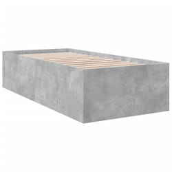 vidaXL Bed Frame Bed Base Sonoma Oak 75x190 cm Small Single Engineered Wood - concrete grey, 90 x 200 cm/ 45 cm