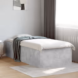 vidaXL Bed Frame Bed Base Sonoma Oak 75x190 cm Small Single Engineered Wood - concrete grey, 90 x 200 cm/ 45 cm