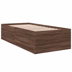 vidaXL Bed Frame Bed Base Sonoma Oak 75x190 cm Small Single Engineered Wood - brown oak, 90 x 200 cm/ 45 cm