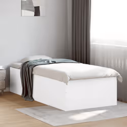 vidaXL Bed Frame Bed Base Sonoma Oak 75x190 cm Small Single Engineered Wood - white, 90 x 190 cm/ 45 cm - Additional view 2
