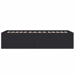 vidaXL Bed Frame Bed Base Sonoma Oak 75x190 cm Small Single Engineered Wood - black, 90 x 190 cm/ 45 cm - Additional view 4