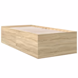 vidaXL Bed Frame Bed Base Sonoma Oak 75x190 cm Small Single Engineered Wood - sonoma oak, 90 x 190 cm/ 45 cm - Additional view 5