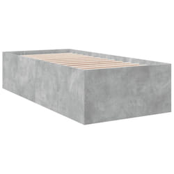 vidaXL Bed Frame Bed Base Sonoma Oak 75x190 cm Small Single Engineered Wood - concrete grey, 90 x 190 cm/ 45 cm