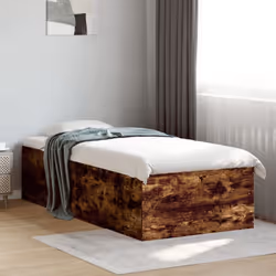 vidaXL Bed Frame Bed Base Sonoma Oak 75x190 cm Small Single Engineered Wood - smoked oak, 90 x 190 cm/ 45 cm - Additional view 2
