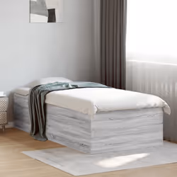 vidaXL Bed Frame Bed Base Sonoma Oak 75x190 cm Small Single Engineered Wood - grey sonoma, 90 x 190 cm/ 45 cm - Additional view 2