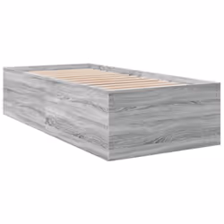 vidaXL Bed Frame Bed Base Sonoma Oak 75x190 cm Small Single Engineered Wood - grey sonoma, 90 x 190 cm/ 45 cm - Additional view 5