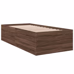 vidaXL Bed Frame Bed Base Sonoma Oak 75x190 cm Small Single Engineered Wood - brown oak, 90 x 190 cm/ 45 cm