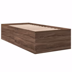 vidaXL Bed Frame Bed Base Sonoma Oak 75x190 cm Small Single Engineered Wood - brown oak, 90 x 190 cm/ 45 cm - Additional view 5
